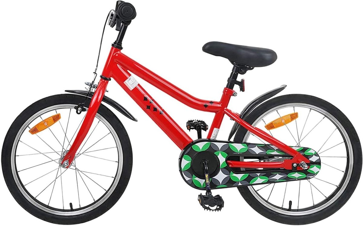 Kinderfiets 18 Inch - Klassieke Fiets - Leren Fietsen - Verstelbaar Stuur Zadel - 123 x 51 x 78 cm