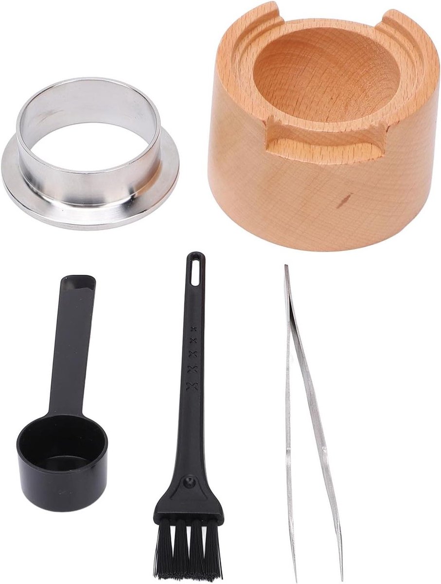Koffiecapsule Navulset - Aluminiumfolie Deksel - Koffie Zetten - Massief Houten Houder - 50 Stuks - Niet gespecificeerd