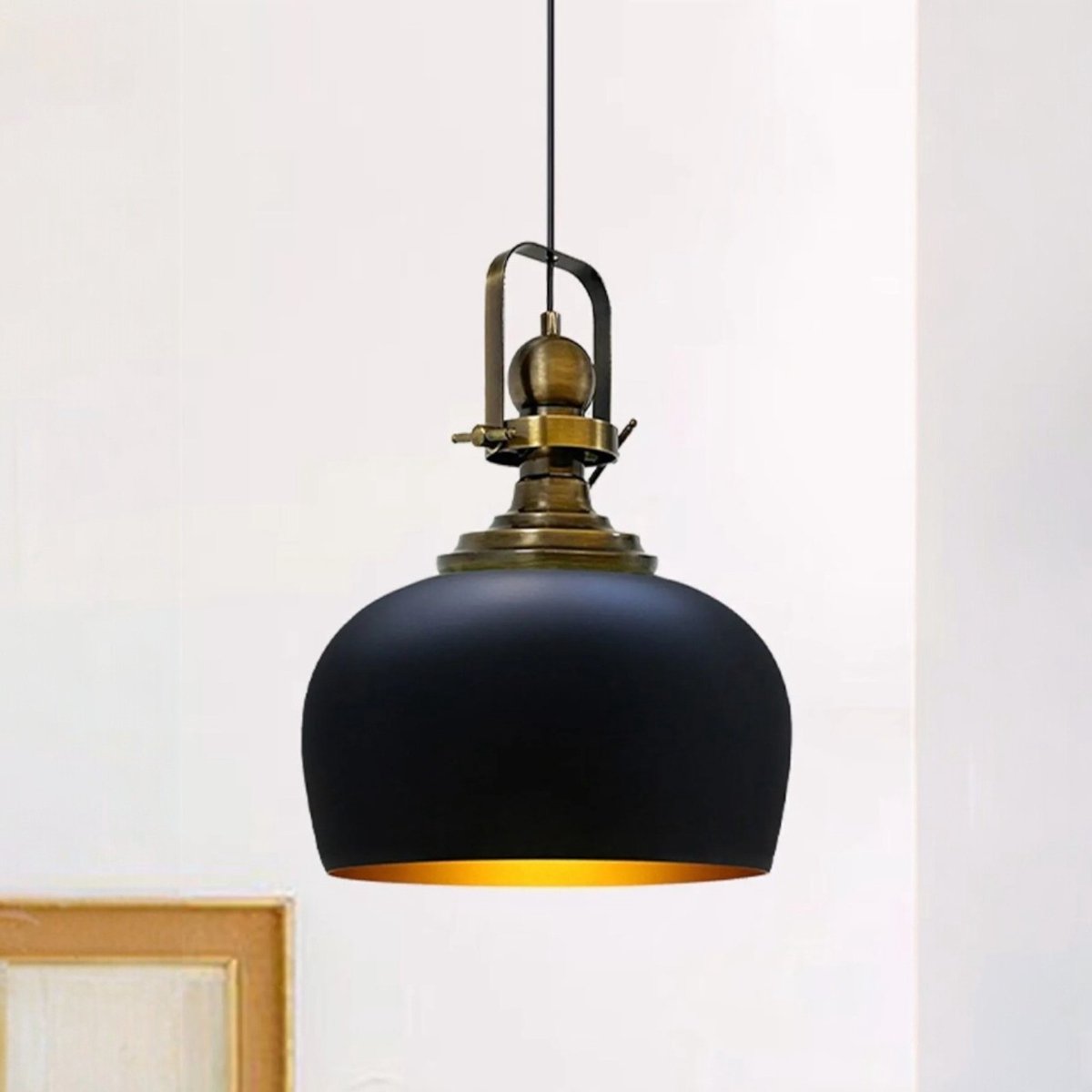 Bamyum Kreis hanglamp, industriële Modern stijl, Ø30 cm, zwart metalen lamp