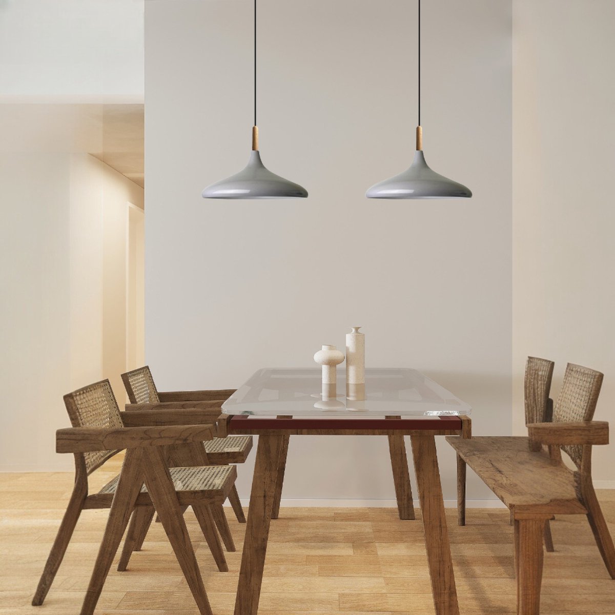 Bamyum Champion hanglamp, industriële Modern stijl, Ø35 cm, grijs metalen lamp