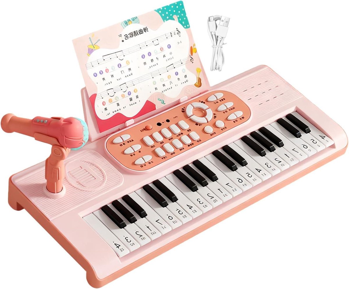 Kinder Piano Keyboard - Elektronisch Muziekinstrument - Muziek Leren Spelen - 37 Toetsen Met Microfoon