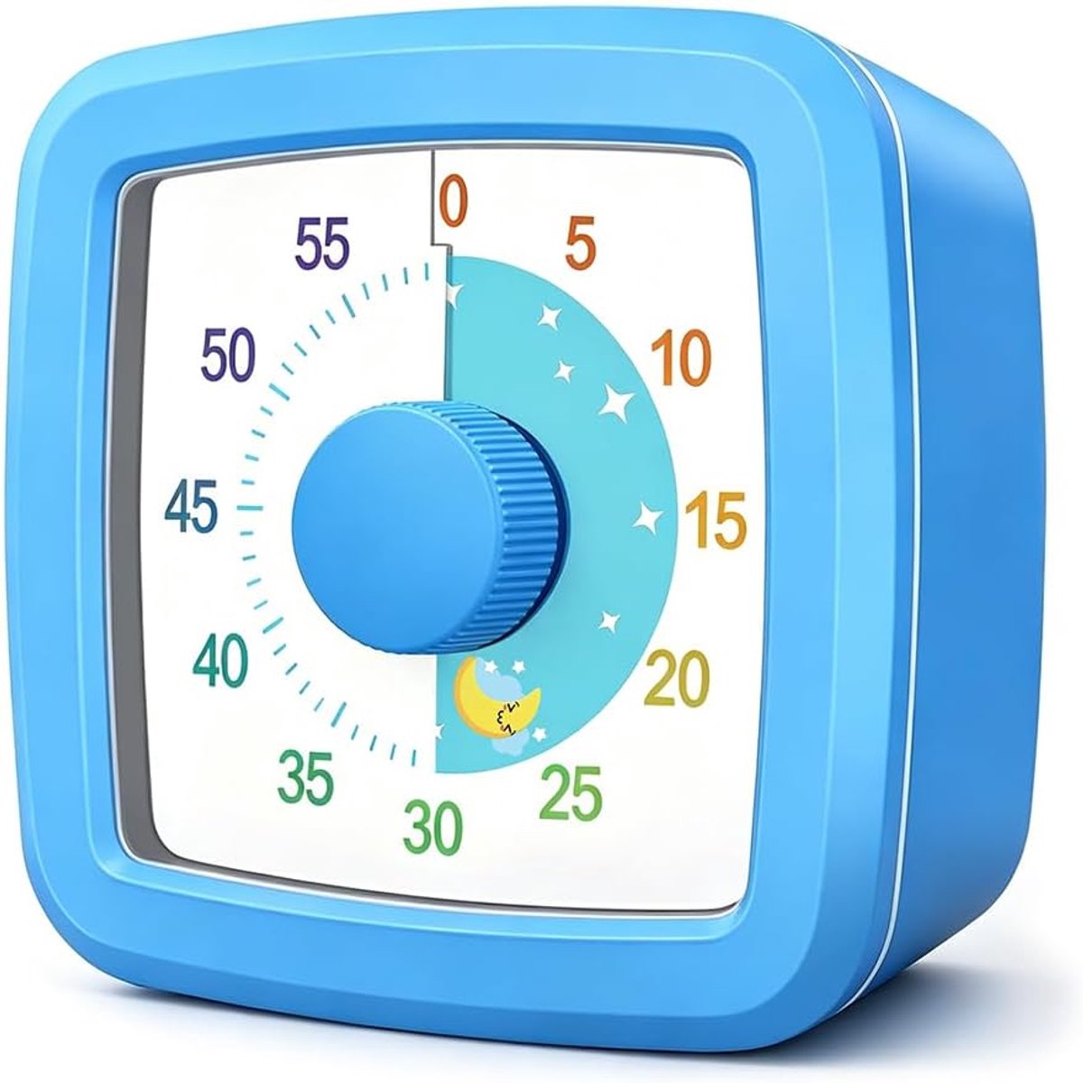 timer voor kinderen, 60 minuten, afteltimer voor kinderen en volwassenen, tijdmanagement, gereedschap met stille werking, stille korte tijdmeter voor school, kantoor, keuken, maan