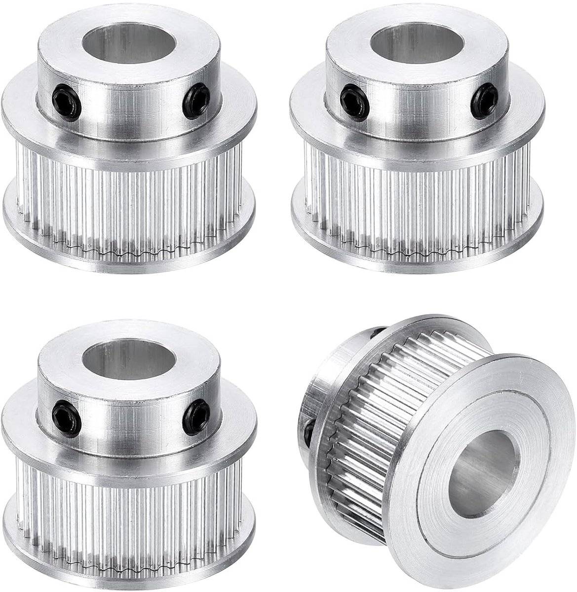 4 stuks GT-2 40T riemschijf synchroon wiel 10 mm boring aluminium tandriemschijf 40 tanden geschikt voor 10 mm brede tandriem voor 3D-printer CNC-machine