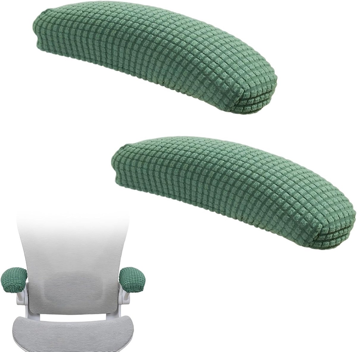 2 stuks armleuningbeschermers, bureaustoelhoes, afneembare stoelhoezen, beschermende hoes voor armleuningen voor bureaustoel, verlicht elleboogklachten (groen)