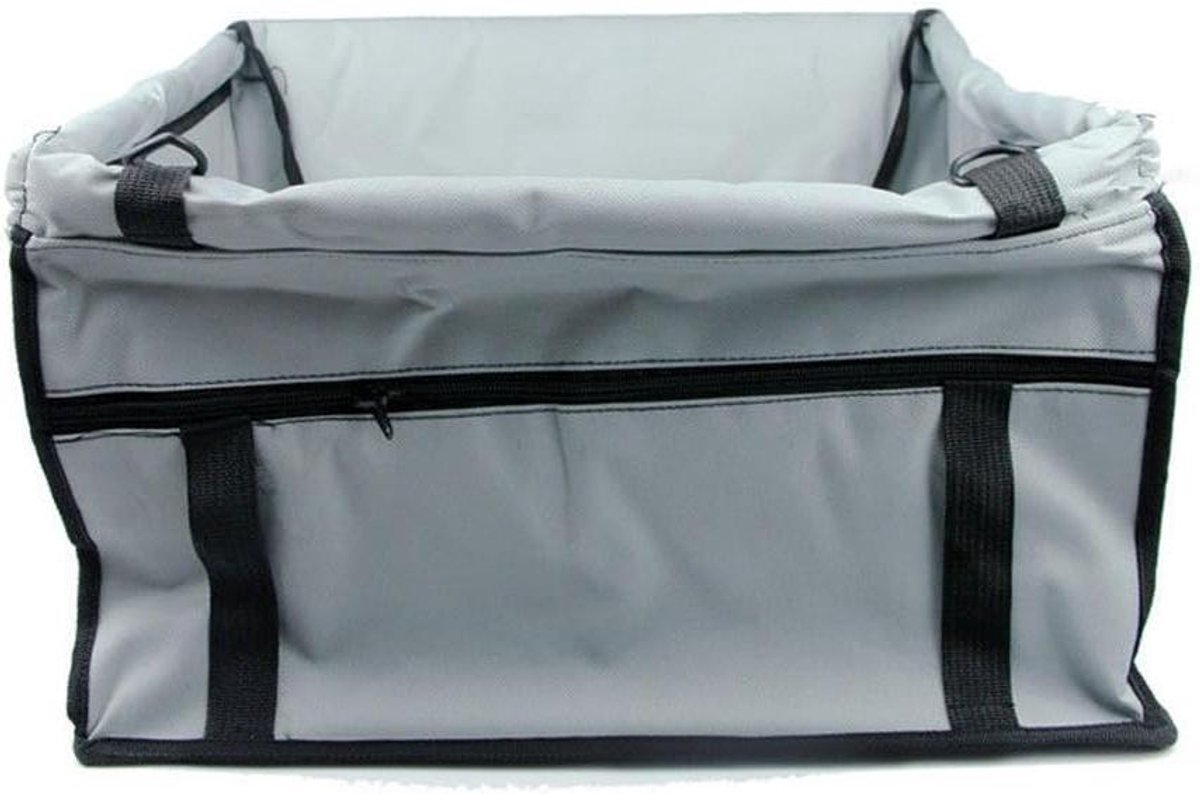 Reismand Auto - Huisdier Transport - Veilig Vervoer - Waterproof Polyester - 39.5 x 32 x 24cm - Grijs