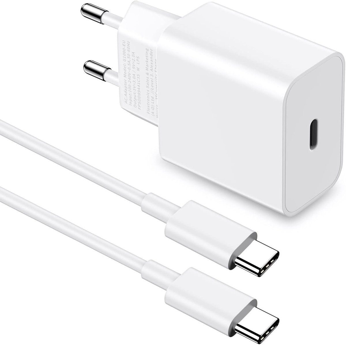 18W Snellader met USB C Kabel 1m voor Google Pixel en Samsung Smartphones, Snelladen, USB C Oplader, Compatibel met Pixel 10a 9Pro 8a 8Pro 7a 7 6a 6 5a 5 4a 4 4XL 3a 3a XL 3XL en Samsung A-serie