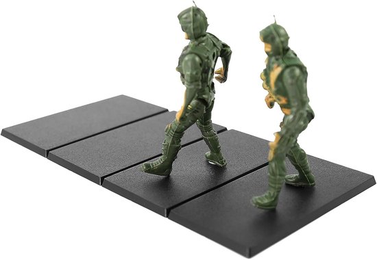Rechthoekige basis van kunststof voor figuren of miniaturen voor oorlogsspelletjes tafeldecoratie (4 stuks 50 x 100 mm) — afbeelding 2