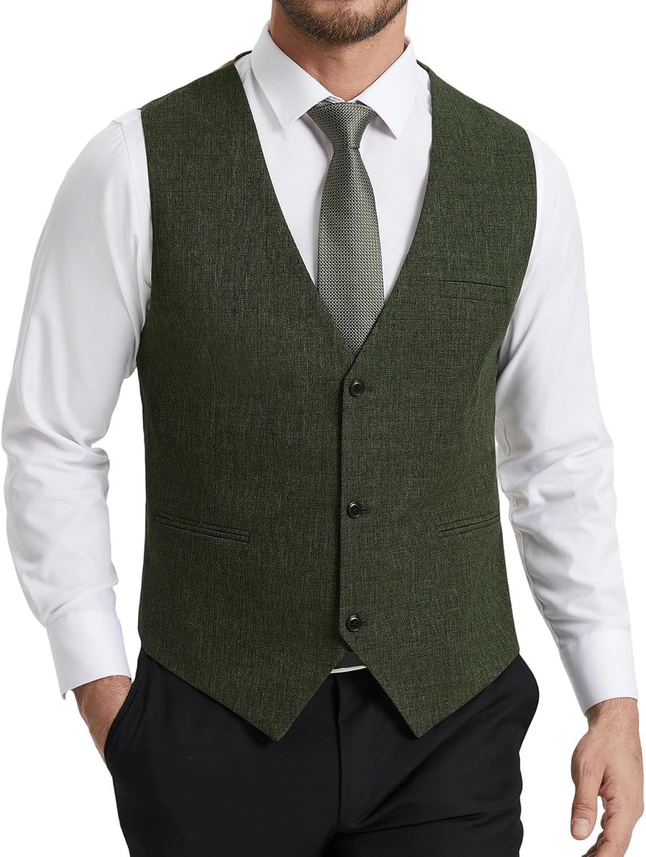 Kostuumvest voor heren, elegant, bruiloft, pak, vest, regular fit, klassiek formeel kostuumvest, effen, bruidegomvest, smoking vest voor mannen, met 3 knoopzakken, S-4XL