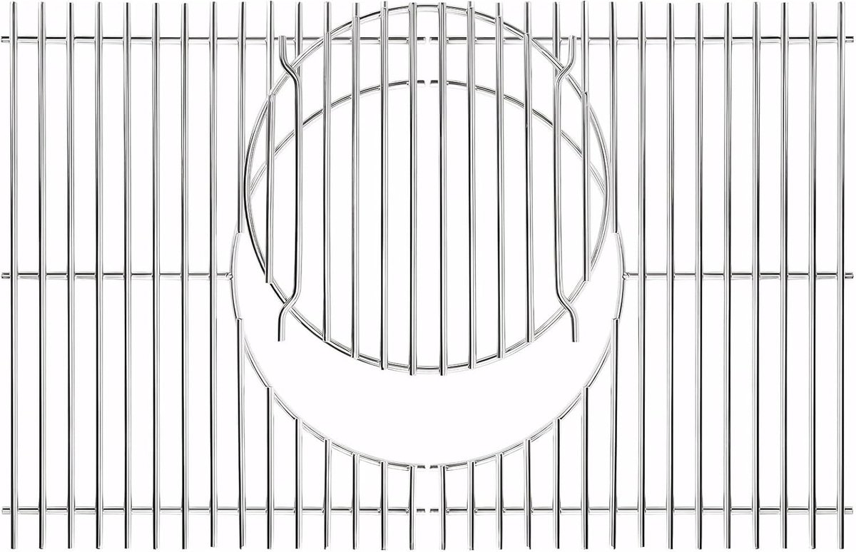48 cm roestvrij stalen grillrooster 66095 voor Weber Genesis II LX 300 serie gasbarbecues, Genesis II E/S 310 315 320 325 340, Gourmet System roestvrijstalen grillroosters vervanging voor Weber