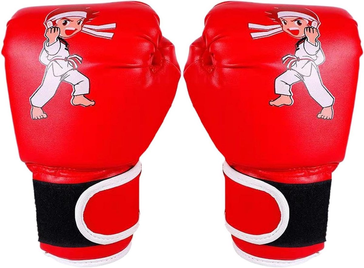 Kinder Bokshandschoenen - Kickbokshandschoenen Jeugd - Sporttraining - Ademend Comfort - 17 x 25 cm - Zwart