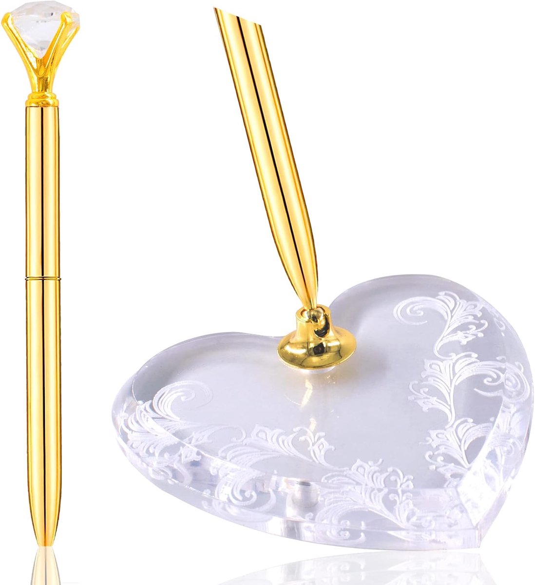 balpen schrijfstift gastenboek pen met metalen houder nieuw voor huwelijksceremonie bruidsgasten registratie op bureau bruid verloving verjaardagsfeest afstudeerfeest