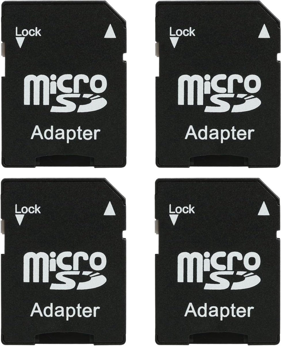 SnelShoppen - Pack van 4 micro SD kaart adapters, compatibel met laptop, camera, 4K video, hoge resolutie foto's, eenvoudig in gebruik, ideaal voor op