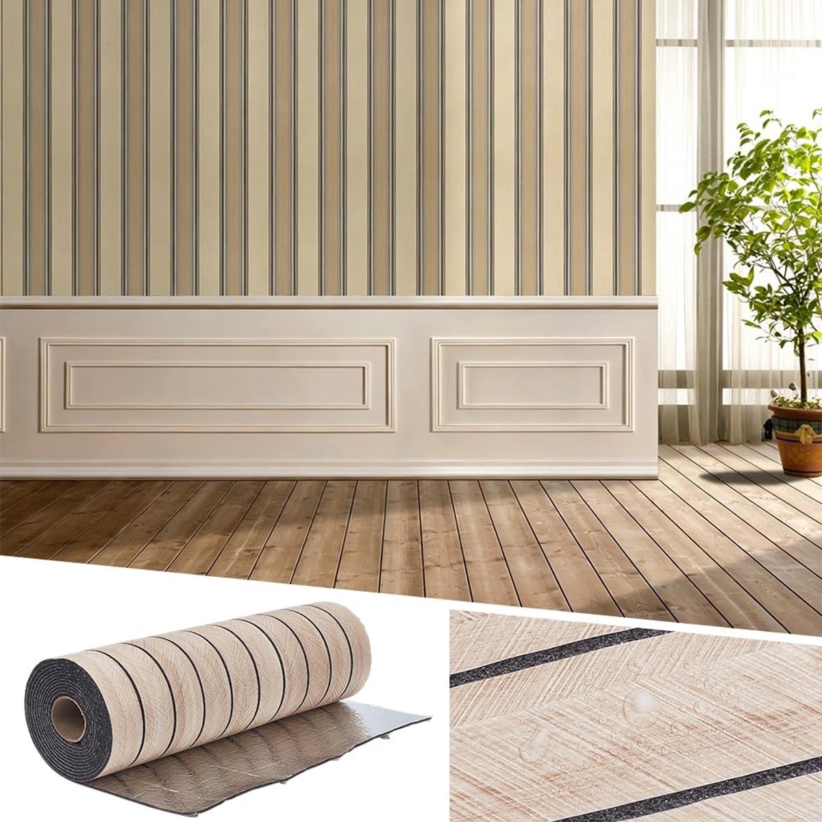1 rol 3D Burlywood houten panelen voor muren, 3,28 yard, schillen en plakken, wandpanelen, zelfklevend, houtnerf, behangpaneel