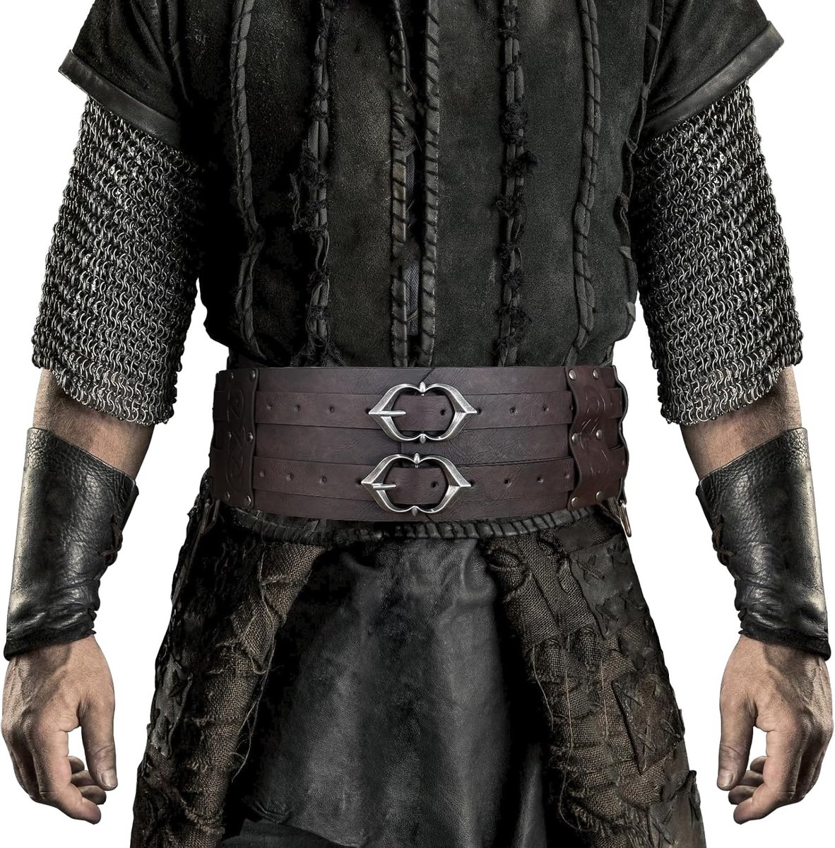 Viking brede riem, middeleeuwse kunstlederen pantserriem, ridderkorset, LARP kostuum