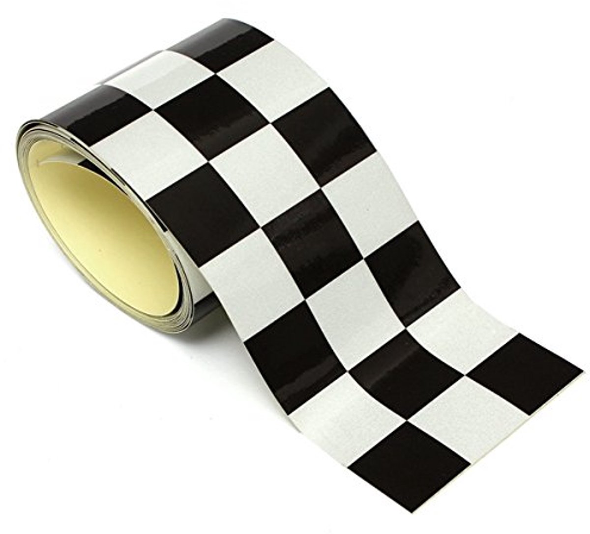 3 Inch Zwart Wit Geruite Vlag Vinyl Decal Tape Auto Motorfiets Fiets Tank Sticker