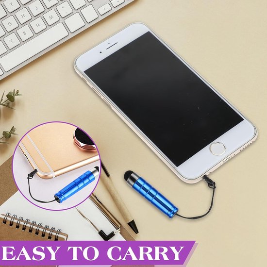 Styluspennen voor aanraakschermen, 10 stuks korte styluspen-sets, mini stylus touchpen voor tablets, smartphones, mobiele telefoons, alle universele touchscreen-apparaten — afbeelding 3