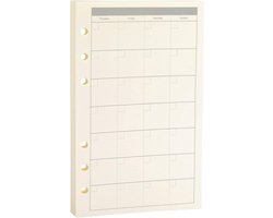 Planner Refill,Month Tracker Spiral Notebook Refill,for 6 Holes Filofax/Personal Journal45sheets/90pages, 100Gsm Quality,Harphia (A6 3.74 x 6.77'',Monthly)