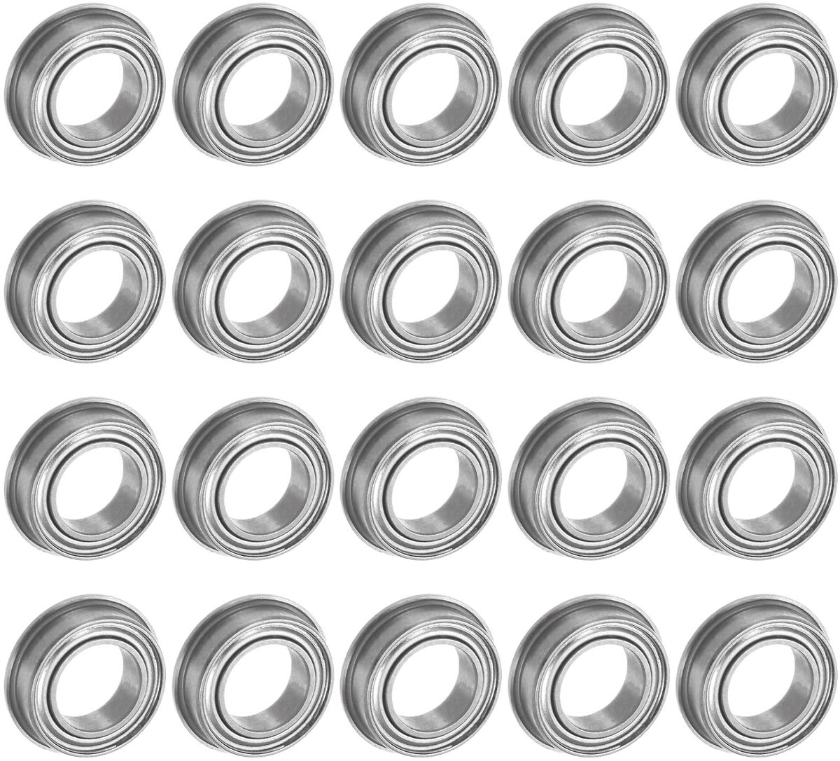 Lagers 6 x 10 x 3 mm, dubbel afgeschermd, chroomstalen flenslagers, 20 stuks