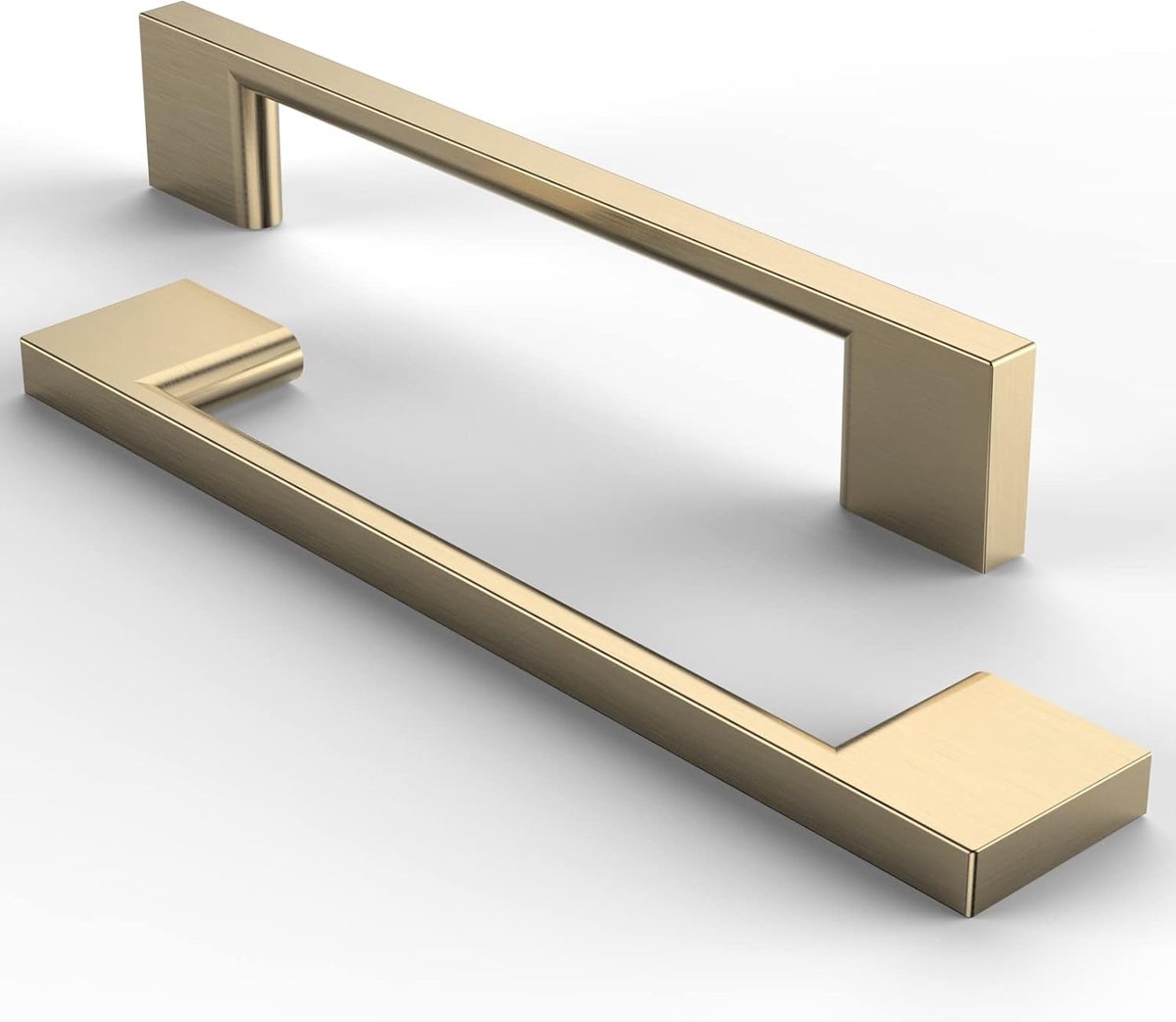 Deurgrepen geborstelde roestvrijstalen kasthandgrepen, keukengrepen, meubelgreep voor lade, kast, keuken, 128 mm gatafstand - geborsteld messing