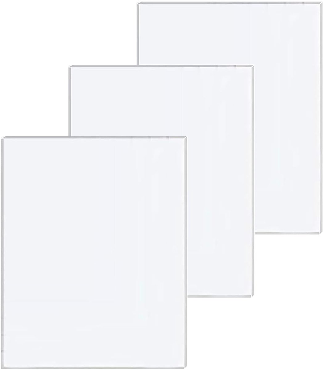 3 stuks transparante kunststof platen, 2 mm rechthoekige kunststof plaat, 30 x 42 cm glad oppervlak, kunststof plaat, snijbare kunststof platen, voor montage, kunsthandwerk, modelleren