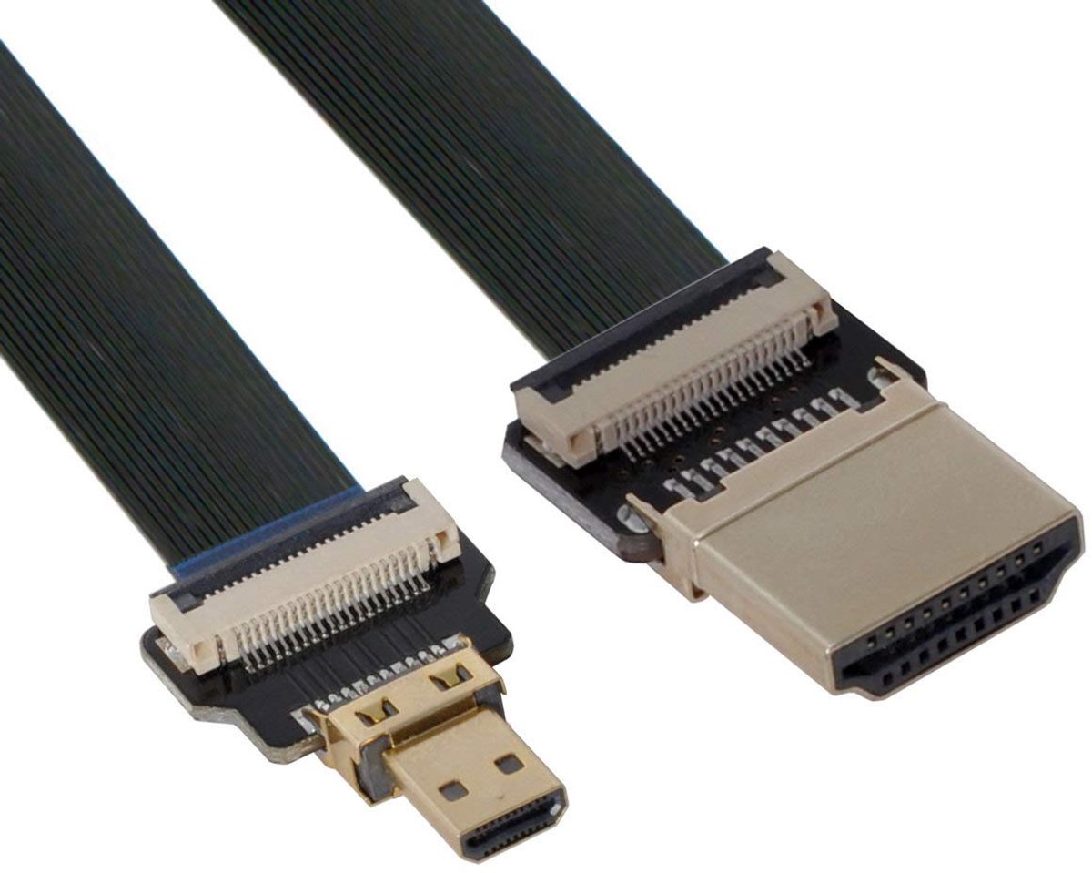 HDMI naar Micro HDMI Kabel CYFPV HDMI Male naar Micro HDMI Male Extension FPC Platte Kabel 1080P voor FPV HDTV Multicopter Luchtfotografie