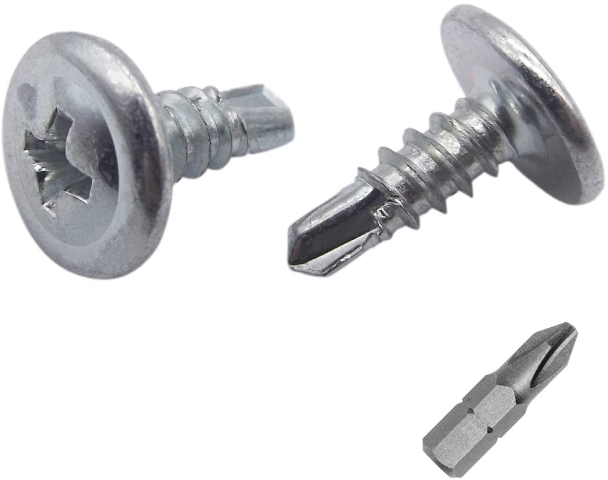 (Pack van 50 stuks) verzinkt staal 4,2 x 13 mm schroeven, Phillips gemodificeerde truss hoofd, zelfborende plaatmetalen schroef, zelftappende (50, 4,2 x 13 mm)