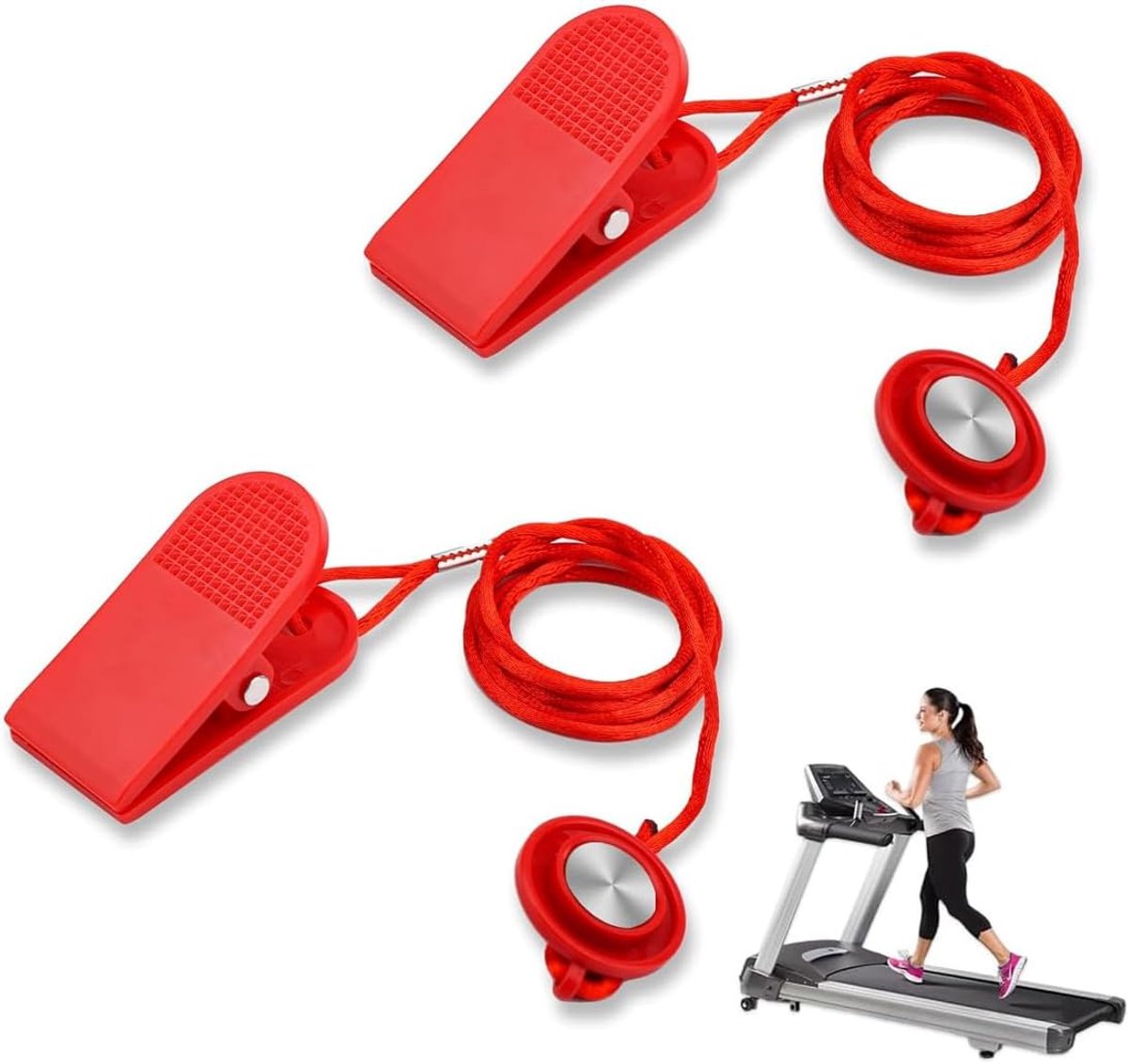 Safety Key, 2 stuks magnetische veiligheidssleutel voor loopband, universele accessoires voor loopband, veiligheidsschakelaar voor de meeste loopbanden