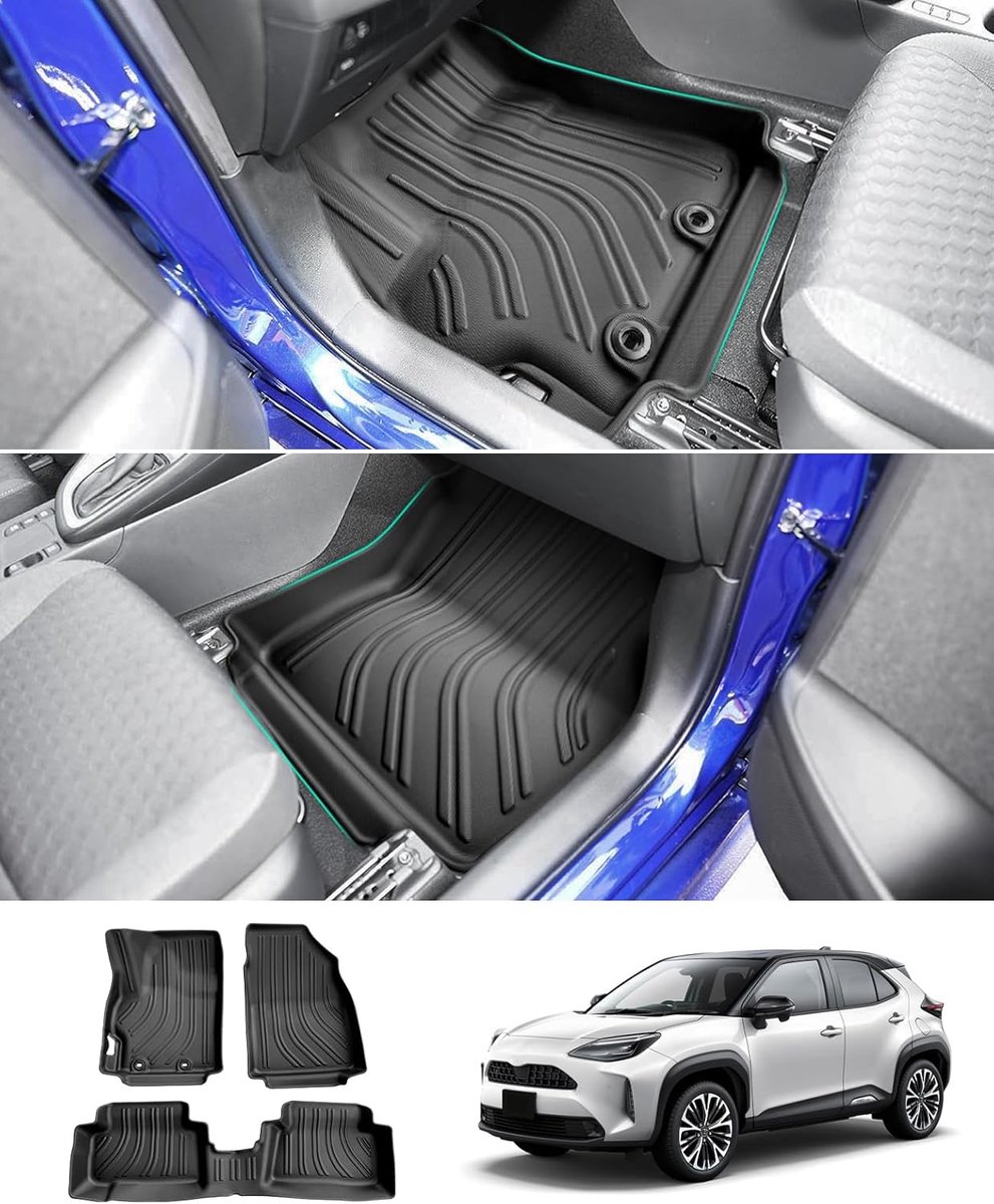 Rubbermatten voor Toyota Yaris Cross Hybrid 2021-2027 - TPE met hoge rand - 6-10cm bescherming - ShopVlot