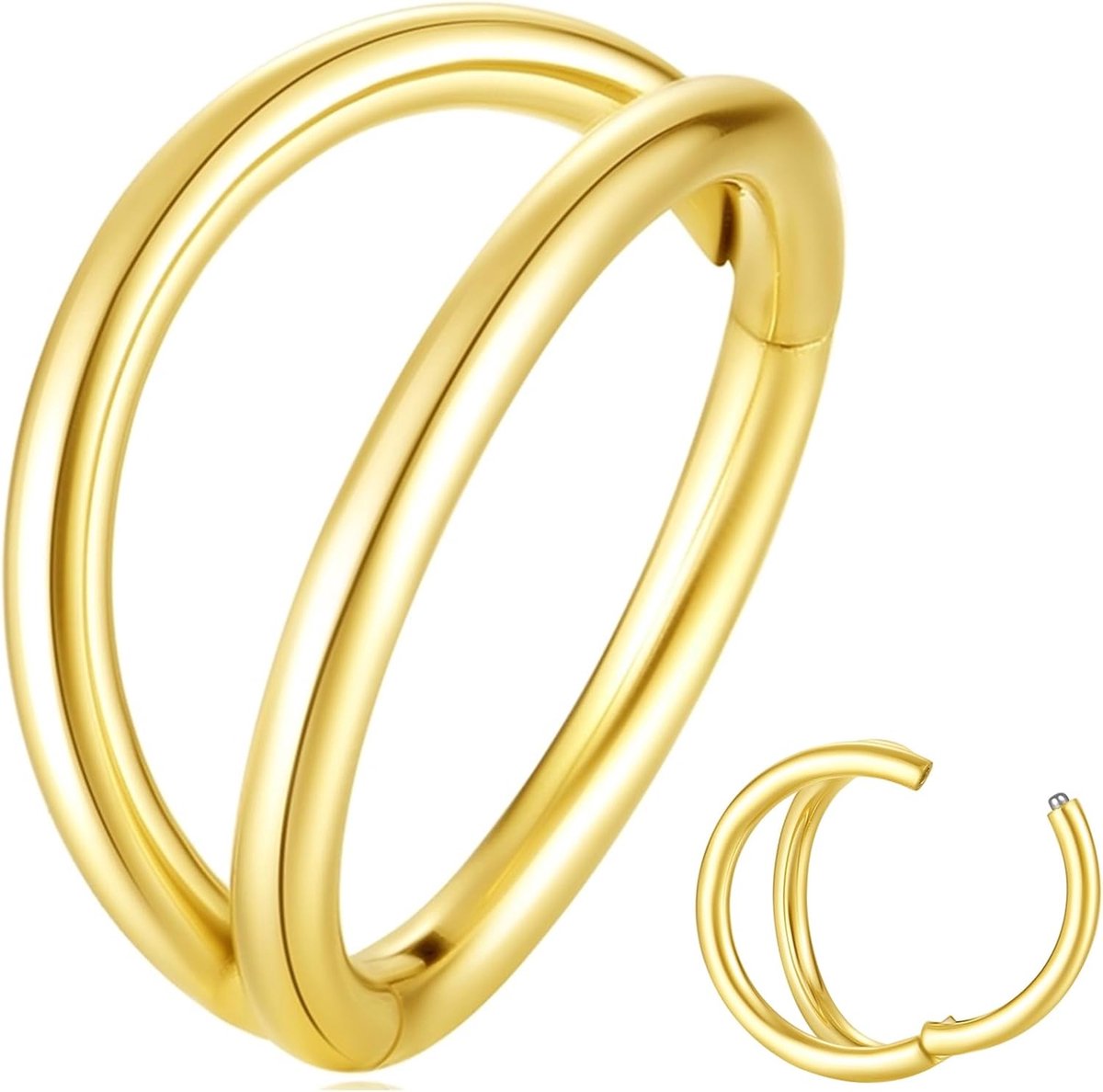 Hoepel Neus Ring 20G 316L Chirurgisch Staal Kraakbeen Oorbel Septum Sieraden Naadloze Scharnierende Clicker Segment Ring Conch Daith Tragus Helix Rook Piercing Lip Ring