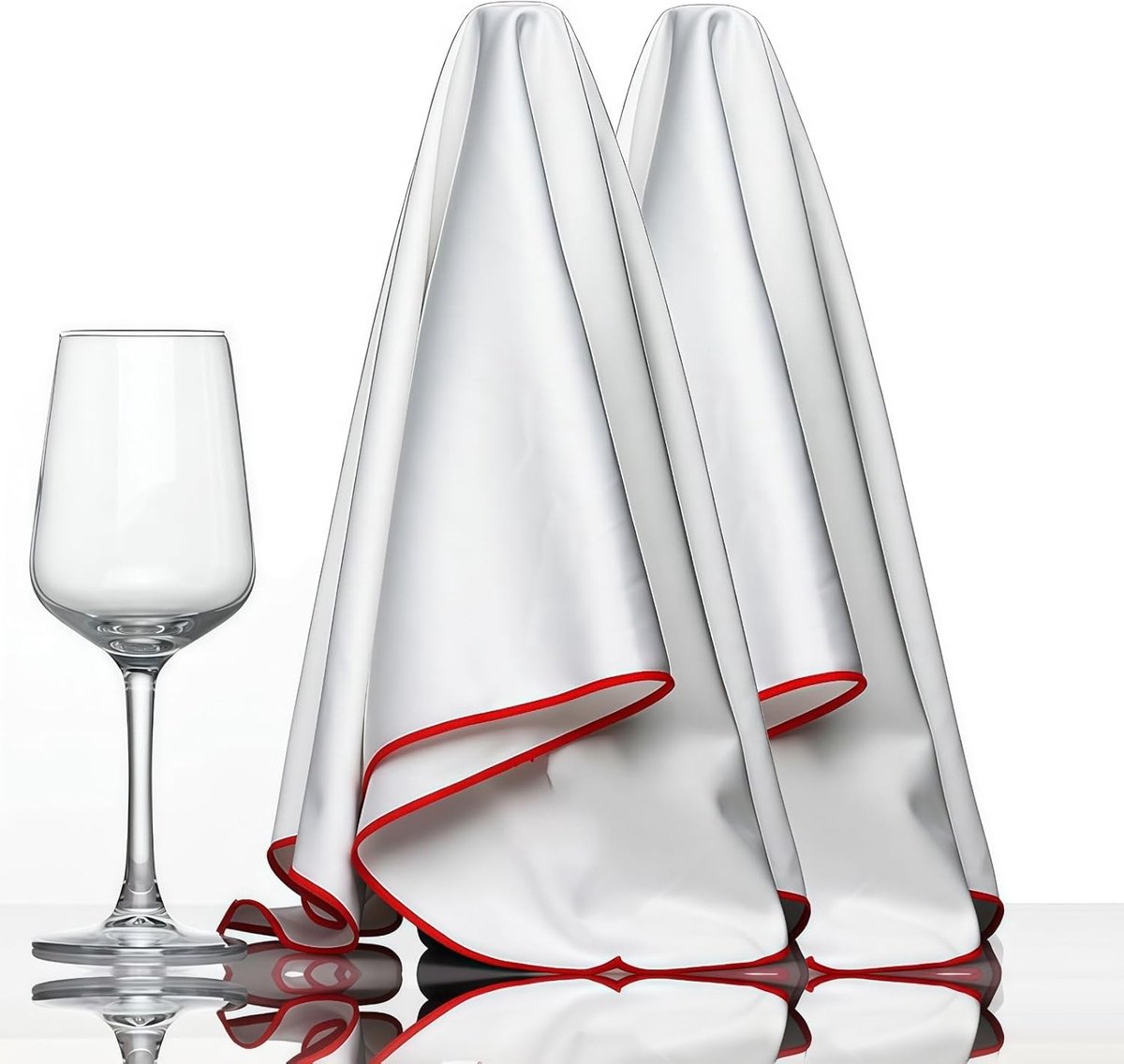SnelShoppen - Kiuiom Wijnglas Polijstdoek Set van 2 - Microvezel Glazen Reinigingsdoeken voor Wijnglazen, Keramiek en Glas - Extra Groot 60x40 cm - Id