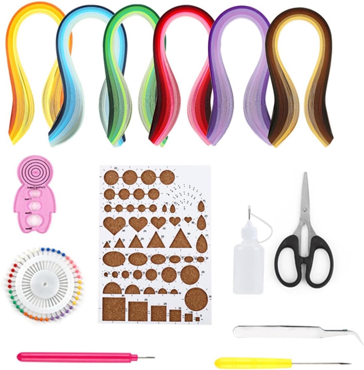 15-delige papieren Quilling-set met 600 stroken Quilling-papier Assortiment Quilling-gereedschappen Quilling-kunstpapier voor tekenen Ambachtelijke gereedschappen
