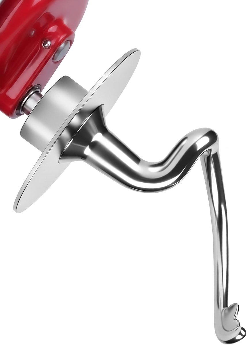 Spiraalkneedhaak roestvrij staal voor KitchenAid 4,5-5QT, kneedhaak met beschermkap voor KitchenAid 4,5-5 quart kantelkop, spiraalhaak, kop mixer, roestvrij staal, deegopzetstuk, roer