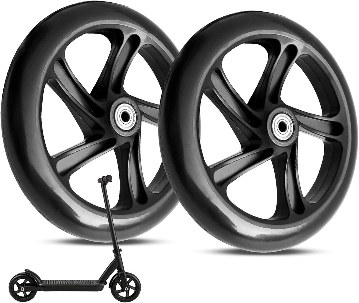 2 stuks 200 mm scooterwielen, scooterwielen met ABEC-9-lagers