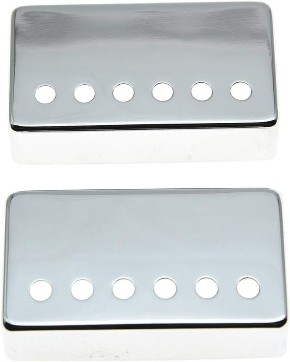 Set van 2 Humbucker Gitaar Pickup Cover Messing Humbucker Pickup Covers 49.2mm/52mm Pole Spacing Pickup Covers Chrome