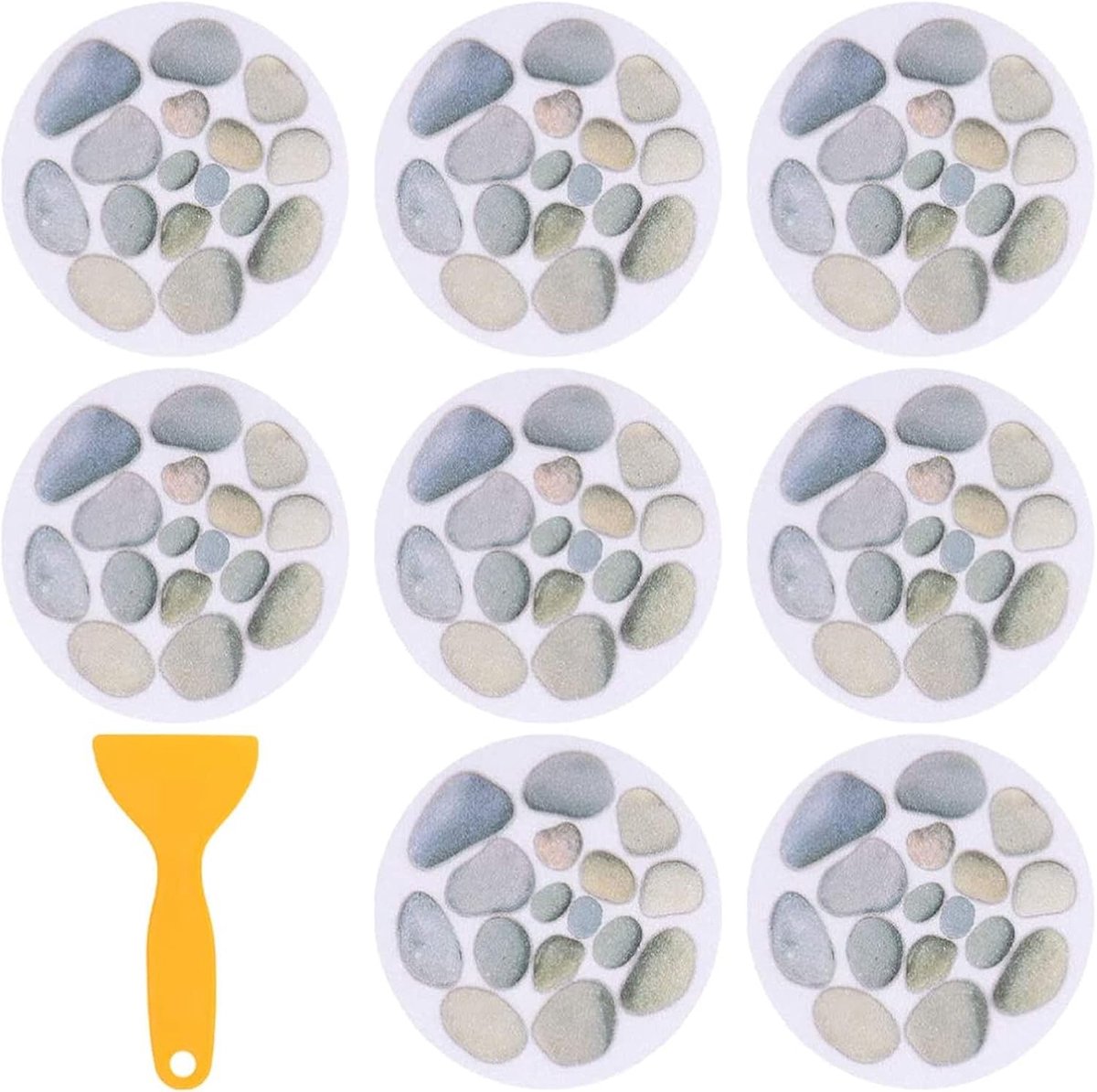 8 Stuks Badstickers Rond Zelfklevende Antislipstickers Diameter 15 cm