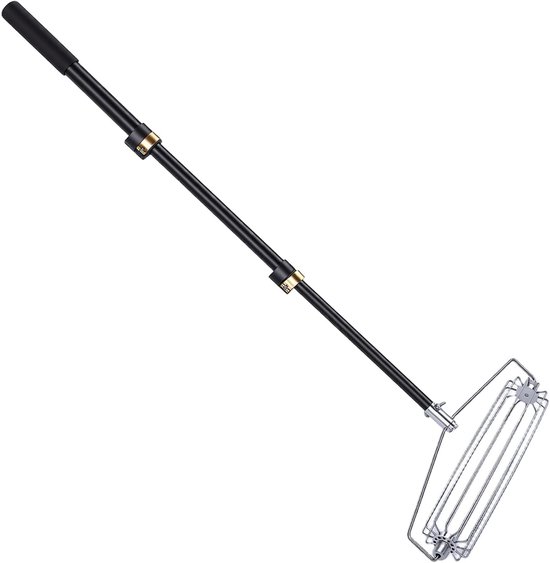 Zandval Hark - Zandbunker hark - Zand Nivelleren - Verstelbare Aluminium Paal - 113.5 cm - Zilver — afbeelding 4