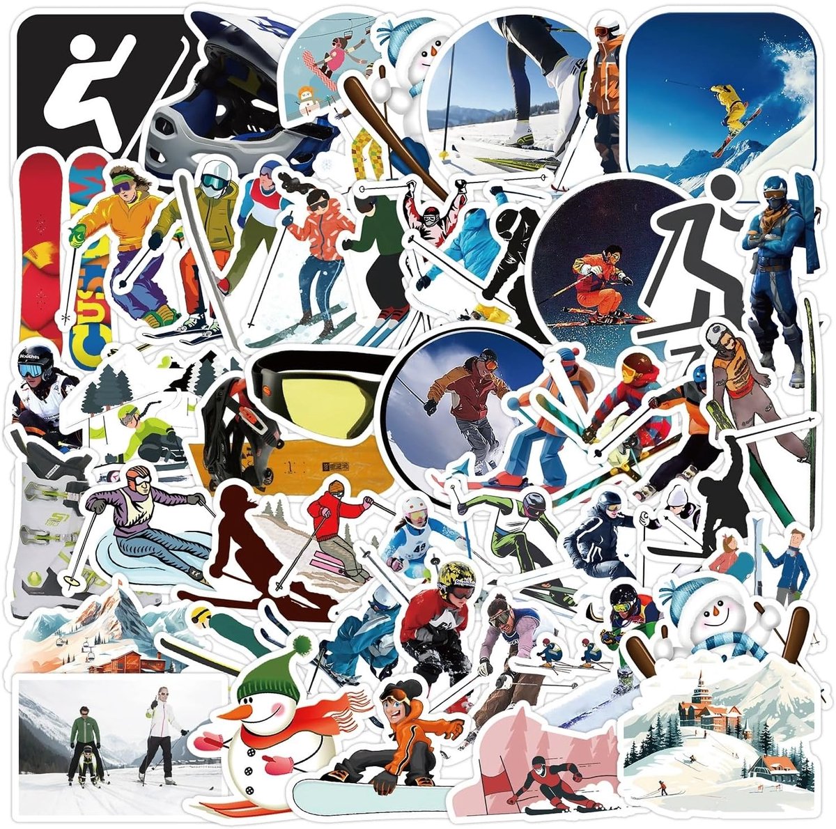 Skistickers 100 stuks - waterdichte vinyl - graffiti-design - ideaal voor kinderen en jongeren - Thijox