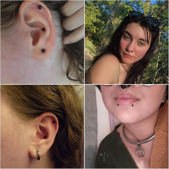 Studs 16G Rvs Plastic Platte Terug Helix Tragus Kraakbeen Oorbel Stud 4-12MM Monroe Medusa Piercing Sieraden Zilver Goud — afbeelding 2