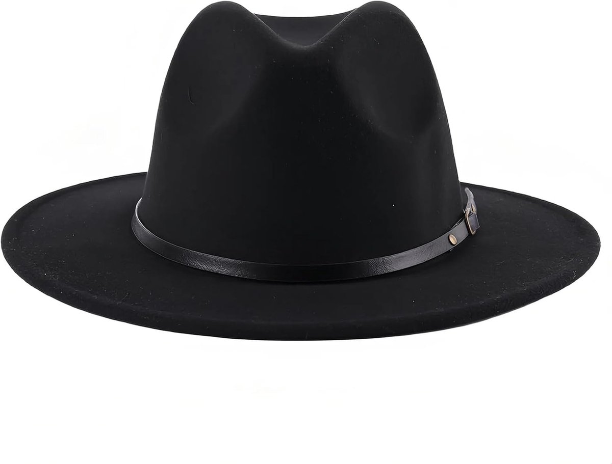 Fedora hoed met riemgesp klassieke vilt brede rand Panama hoed voor