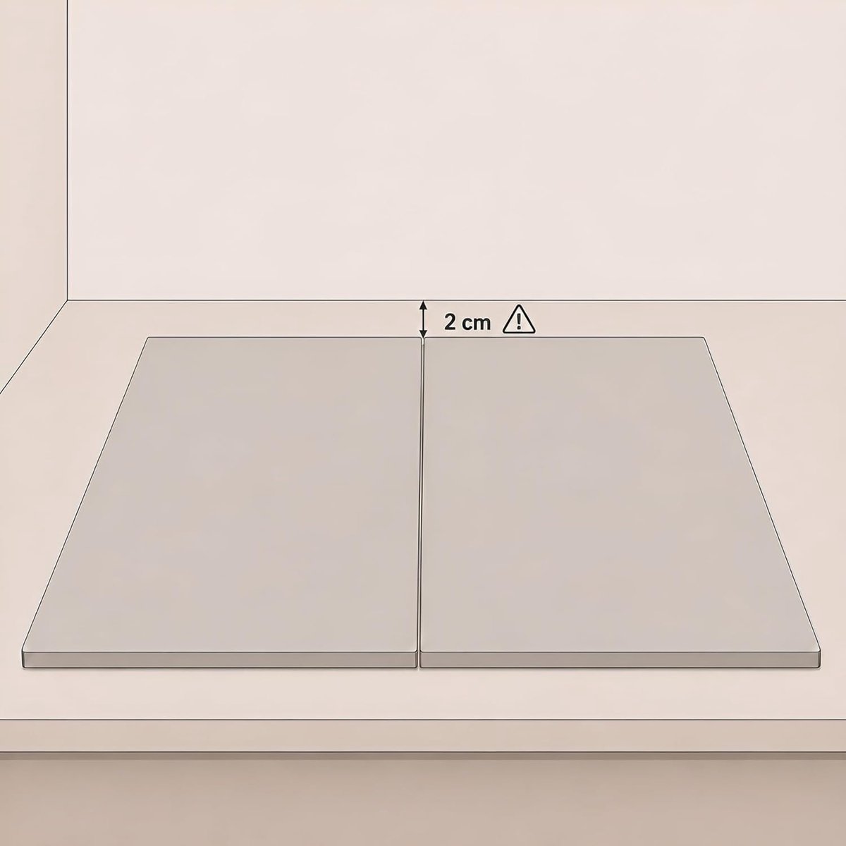 Keramische kookplaatbeschermer 55 x 33 cm - Handgemaakt in Europa - Zeer robuust - Beschermt inductiekookplaat - ShopVlot