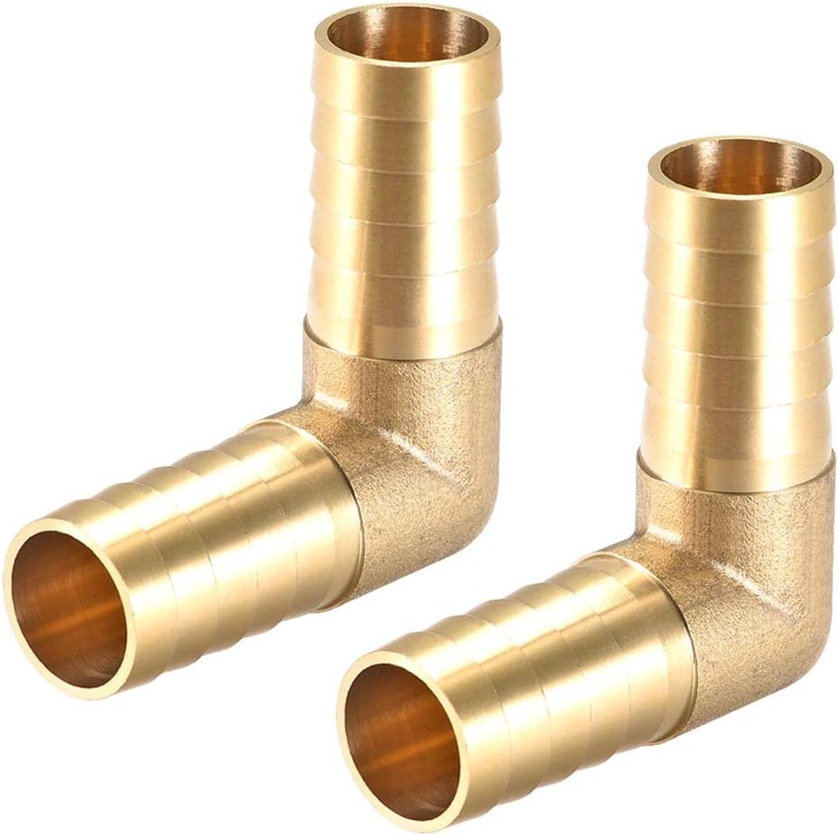 sourcing map 2 stuks messing tongconnectoren, 19 mm hoekstuk van messing, 90 graden, 90 graden, hoekstuk voor slang