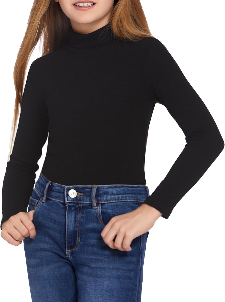 Shirt met lange mouwen meisjes rolkraag basic shirt kinderen herfst