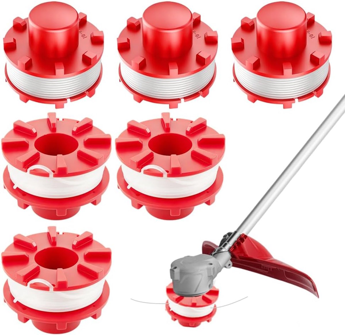 Spoelen, 6 stuks, compatibel met Einhell grastrimmer
