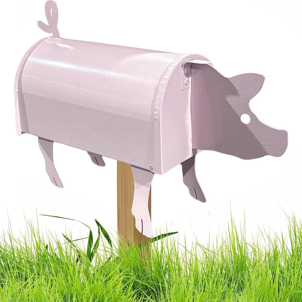 Brievenbus Dierenvorm - Tuindecoratie Brievenbus - Buiten Decoreren - Waterdicht Metaal - 20 x 10 cm - Varken