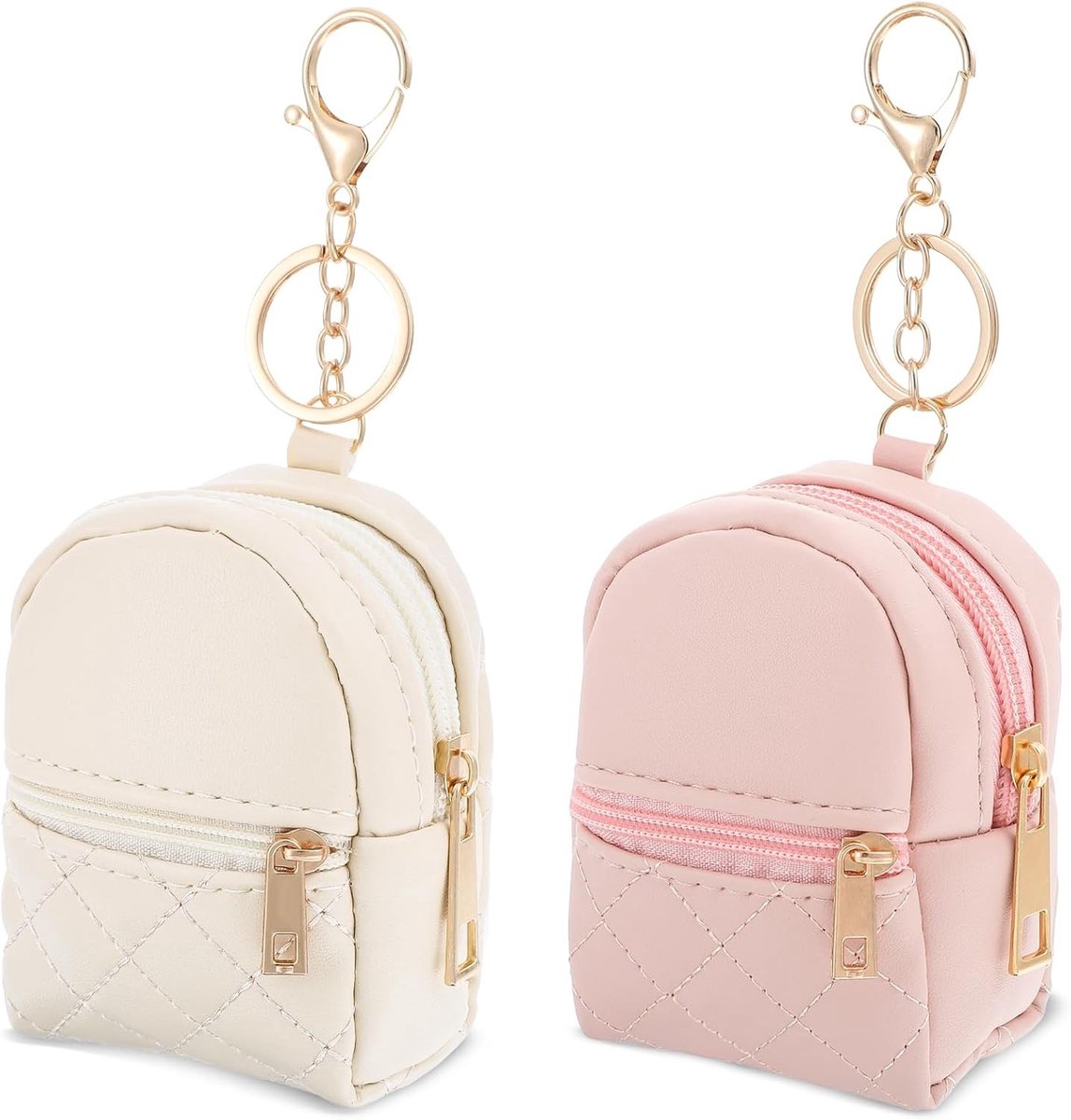 Mini Rugzak Set voor Vrouwen, Schattige Cosmetica Tas met Sleutelhanger, PU Leer, Makeup Organizer, Sleutelcompartiment, Lipstick en Pasjeshouder