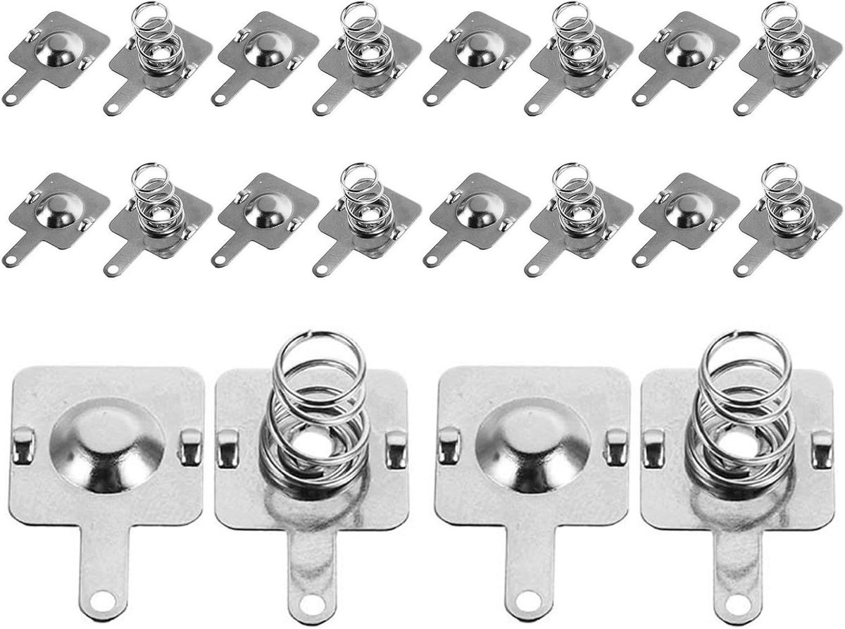 Batterij Veertjes - Contact Plaatjes - Elektronica Reparatie - Set van 50 Stuks - 20 x 12 mm - Zilver