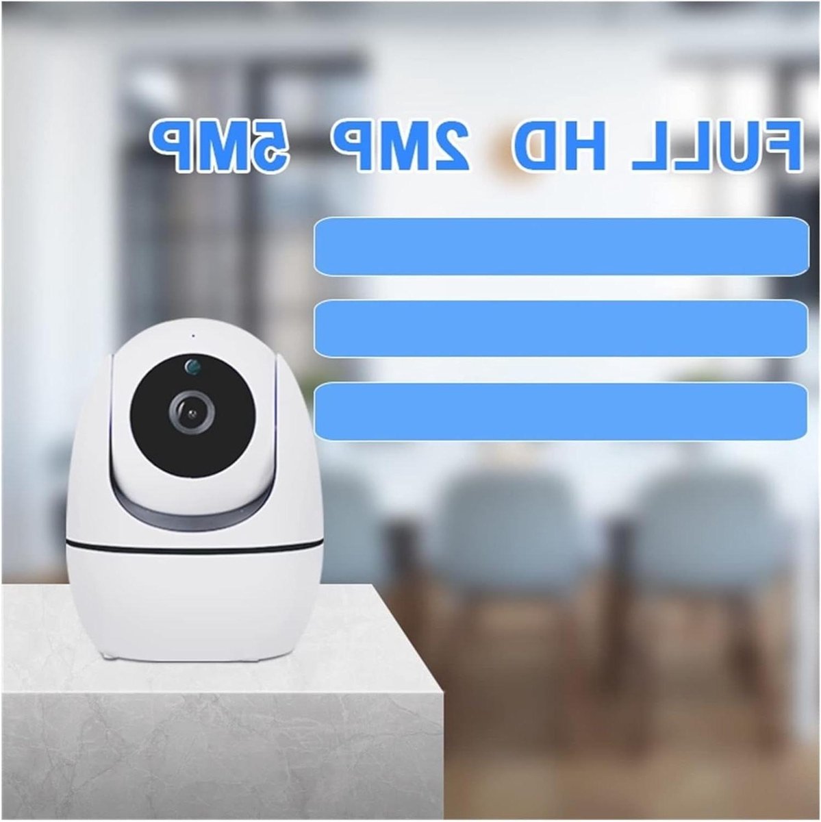 Beveiligingscamera Binnen - Netwerkcamera WIFI - Huisbewaking - Automatische Tracking - 2MP 1080p - Wit