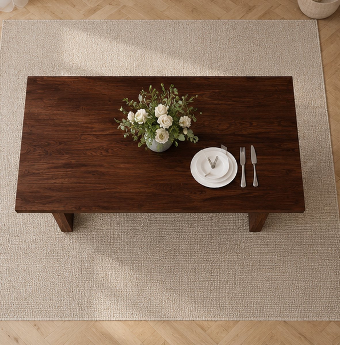 Industriële Eettafel 180 x 80 cm - Walnoot Houtlook met Zwarte Metalen Poten - Rechthoekige Eetkamertafel voor 6-8 Personen - Landelijke Keukentafel & Vergadertafel - NovihomeStore