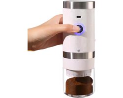 Elektrische Koffiemolen - Draadloze Molen - Verse Koffie Zetten - Conische Braam Slijptechnologie - 20 cm - Wit