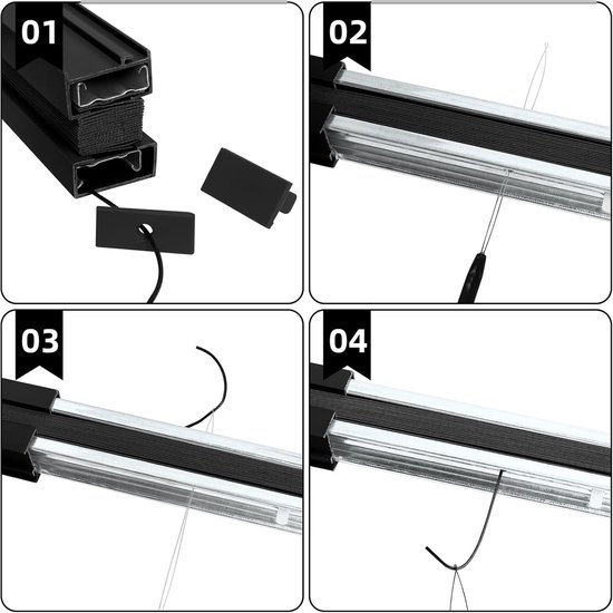 Reparatieset Plisségordijnen - Jaloezie Onderdelen - Camper Ramen Herstellen - Duurzame Constructie - Complete Set - Zwart Bruin — afbeelding 4